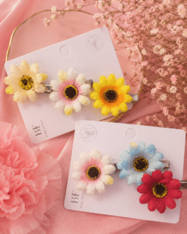 Pack 3 pinzas pelo flores