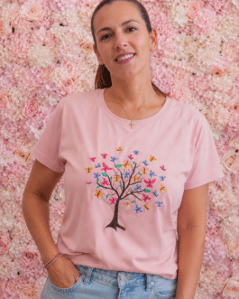 Camiseta árbol de mariposas