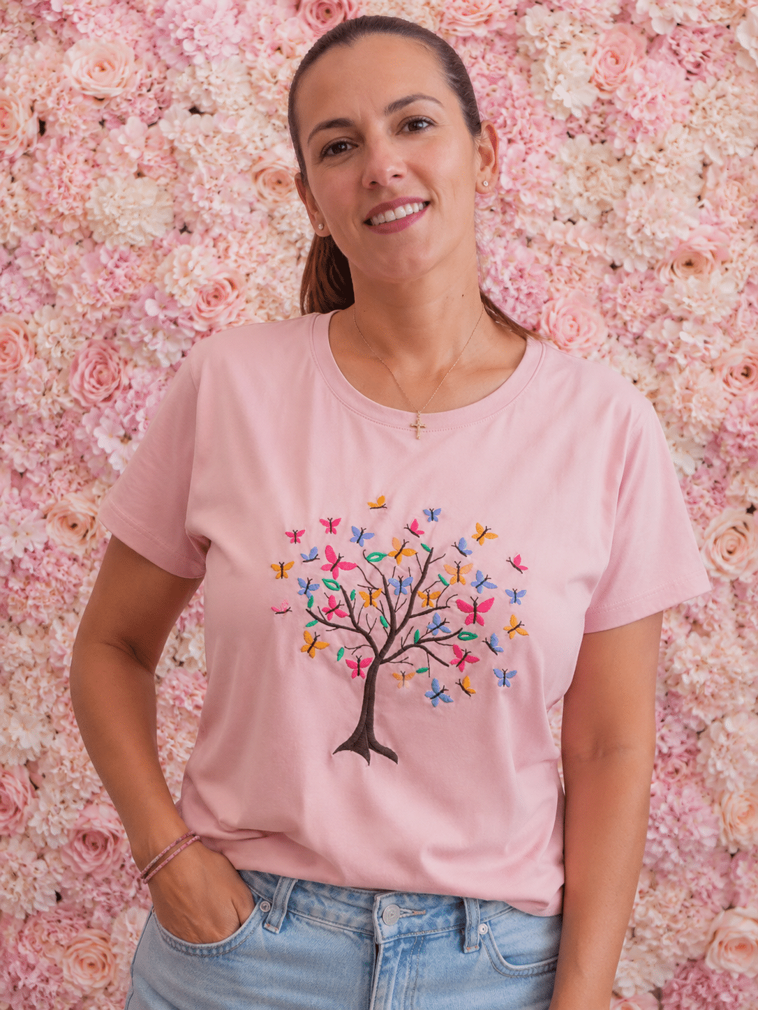 Camiseta árbol de mariposas