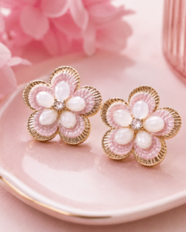 Pendientes flores filo dorado