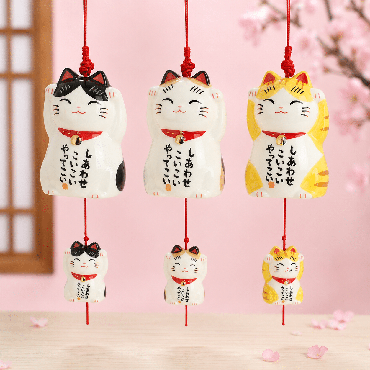 Campanillas de viento gatos japoneses