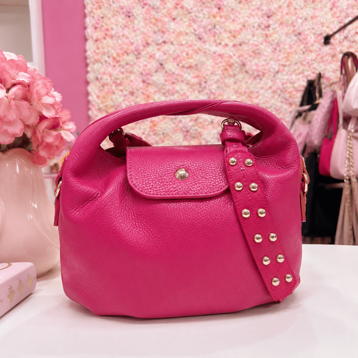 Bolso pequeño piel fucsia