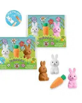 Gomas de borrar conejitos con zanahoria