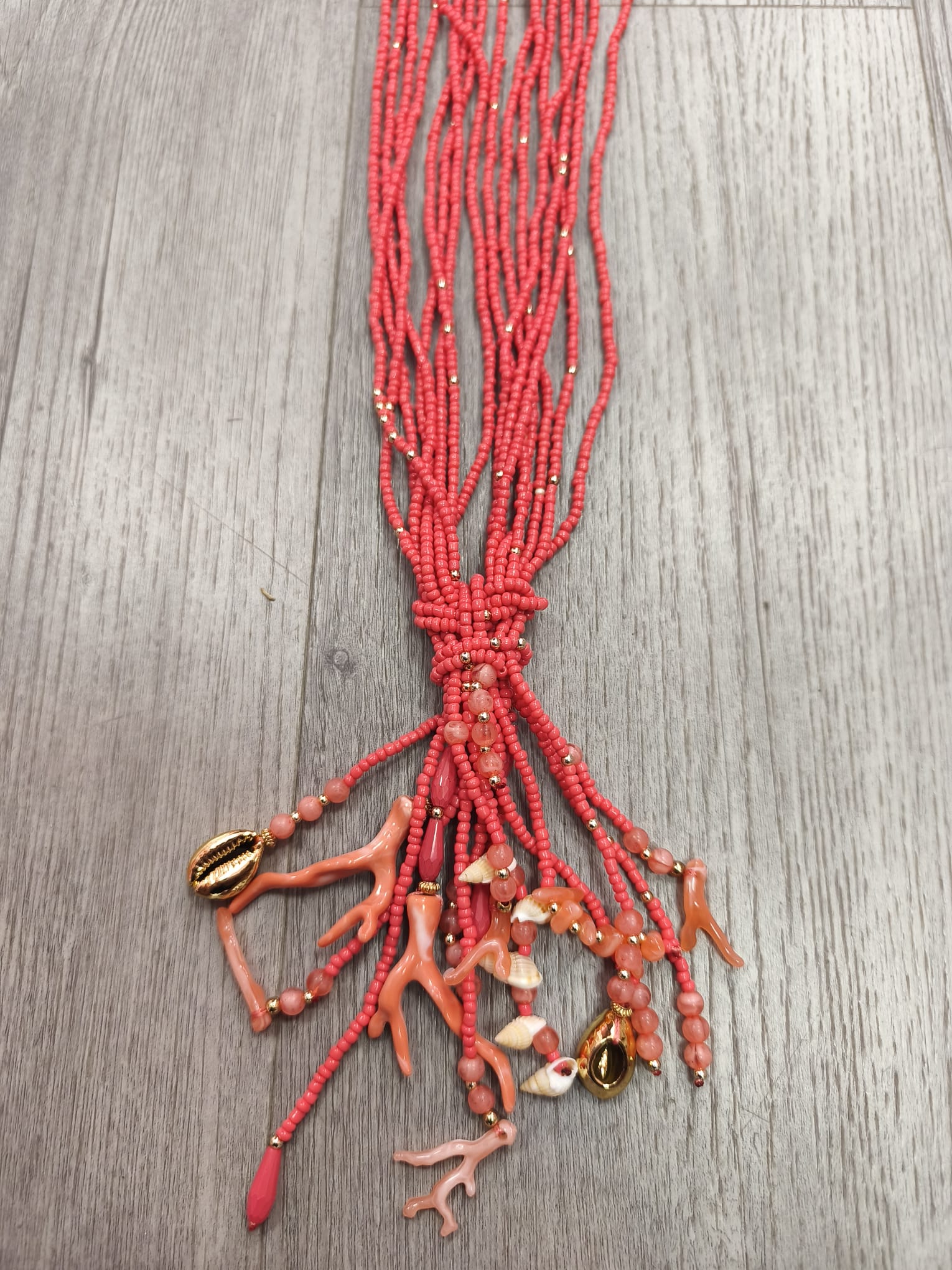 Collar largo corales - Imagen 4