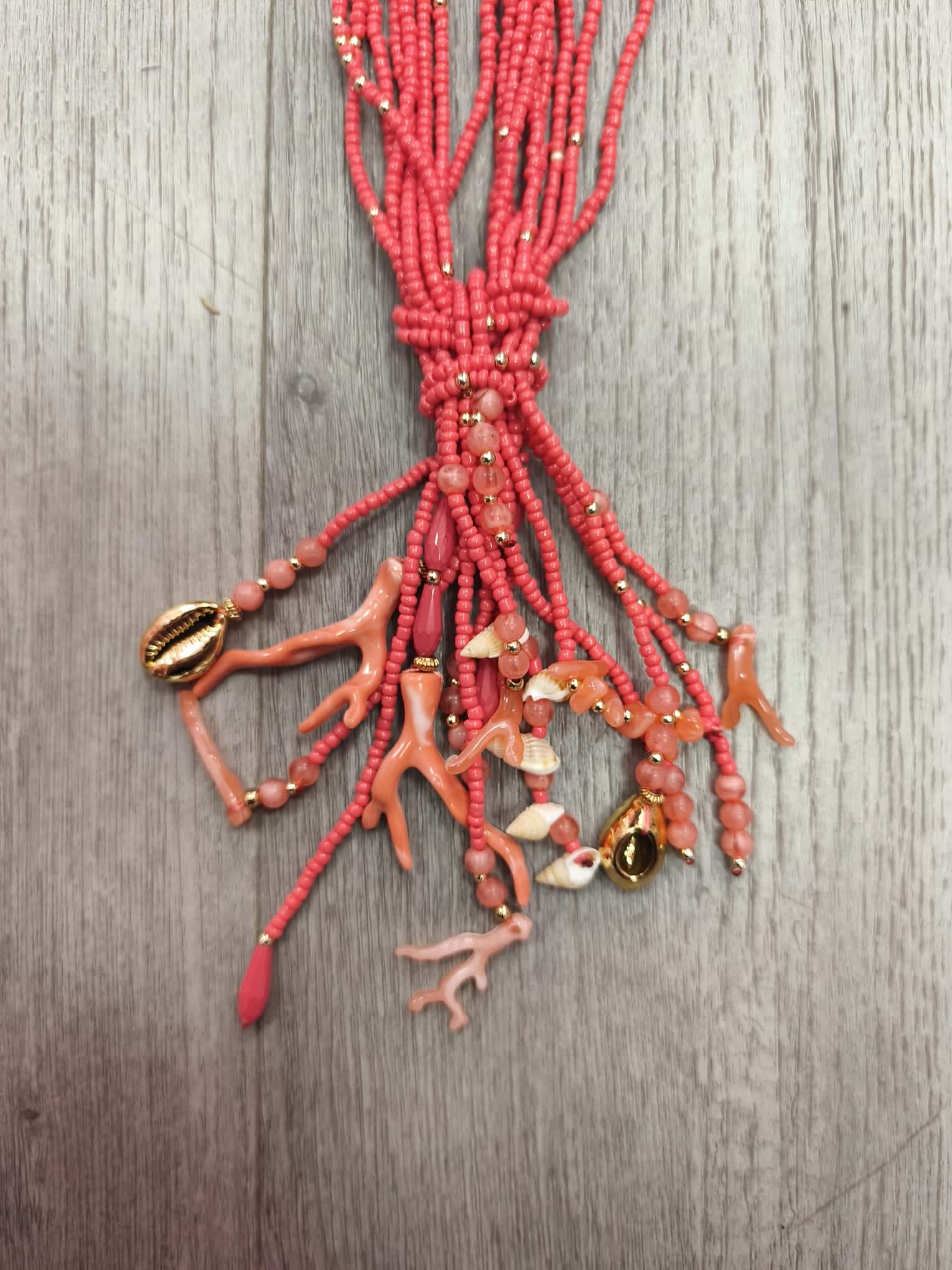 Collar largo corales - Imagen 3