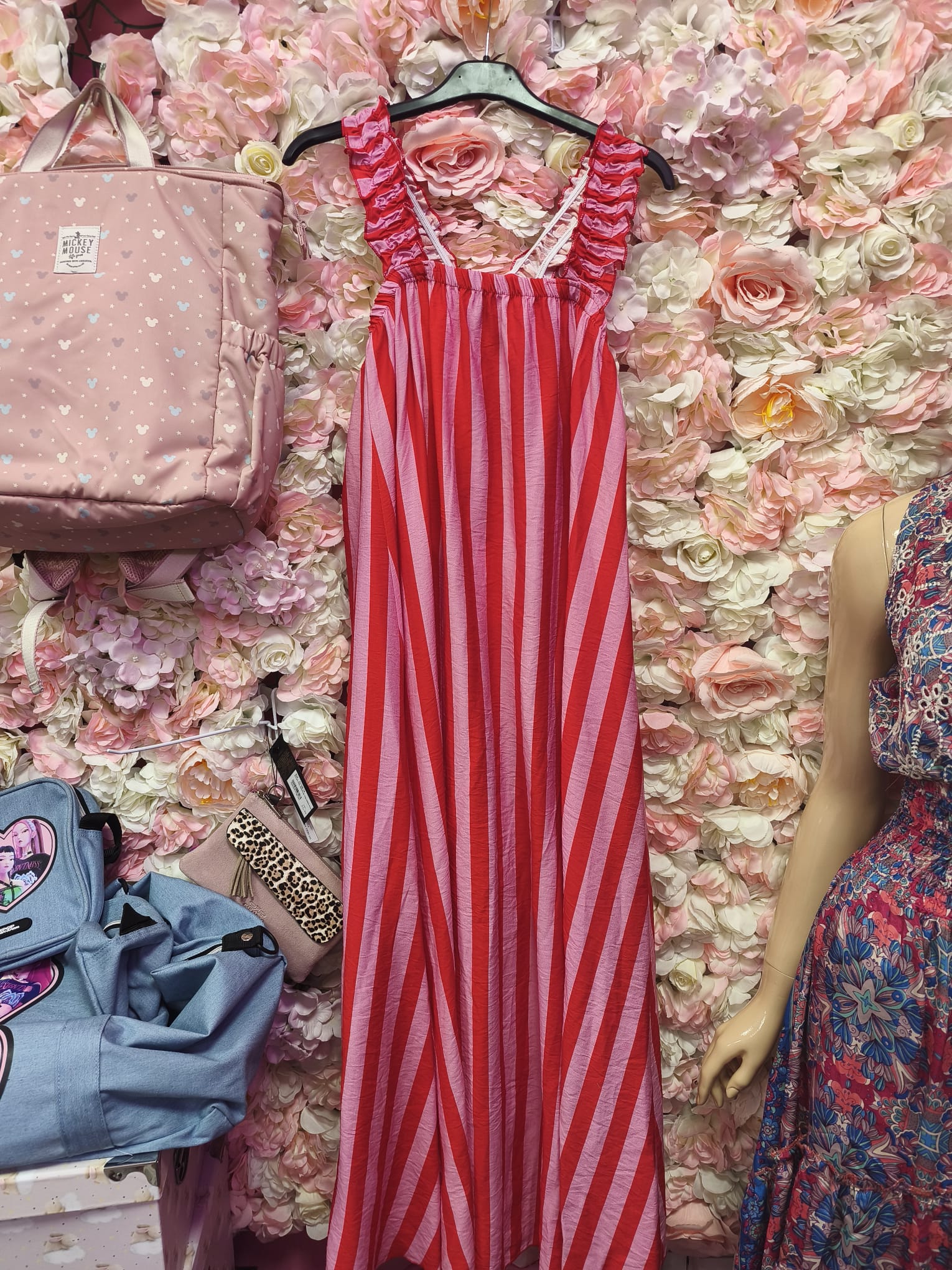 Vestido largo rayas elástico - Imagen 4