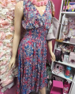 Vestido floral asimétrico