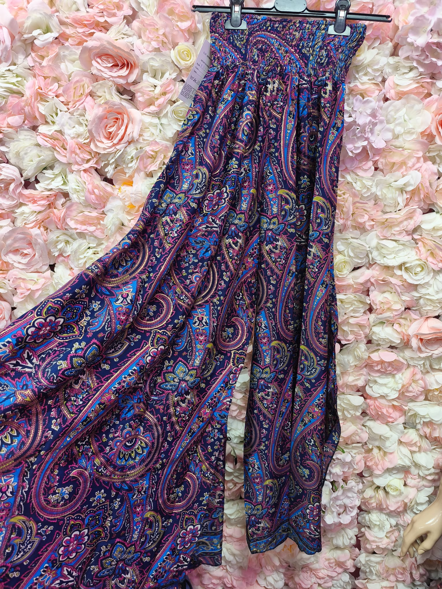 Pantalón fino ancho estampado - Imagen 7