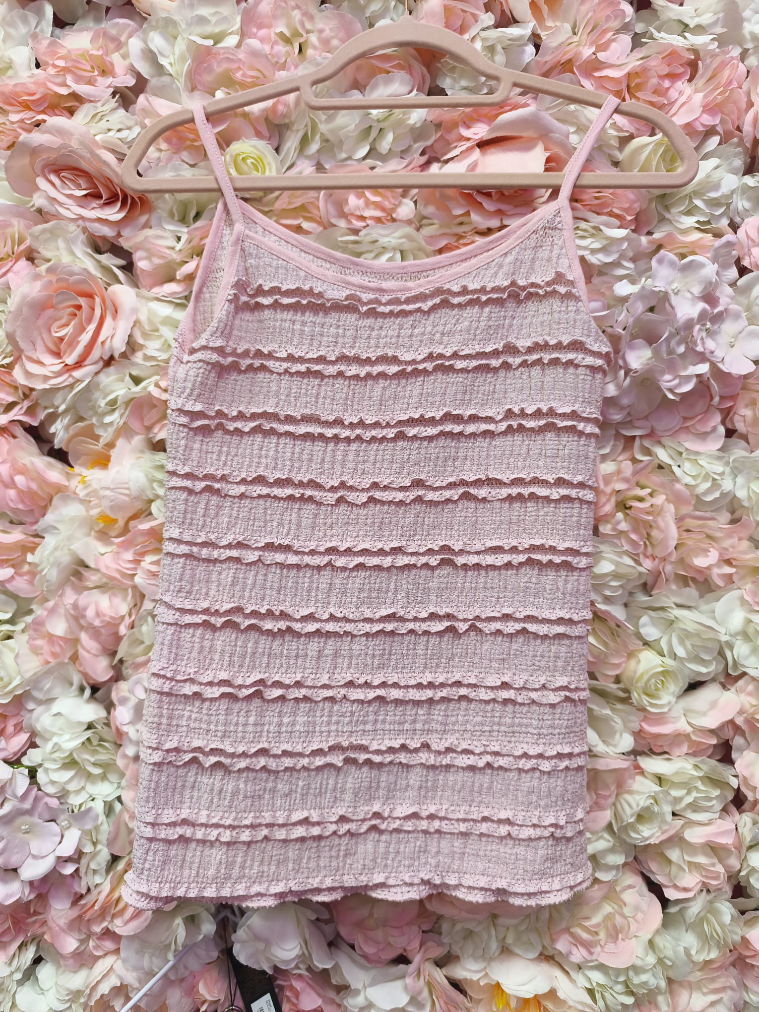Top tirantes con volantes rosa - Imagen 3