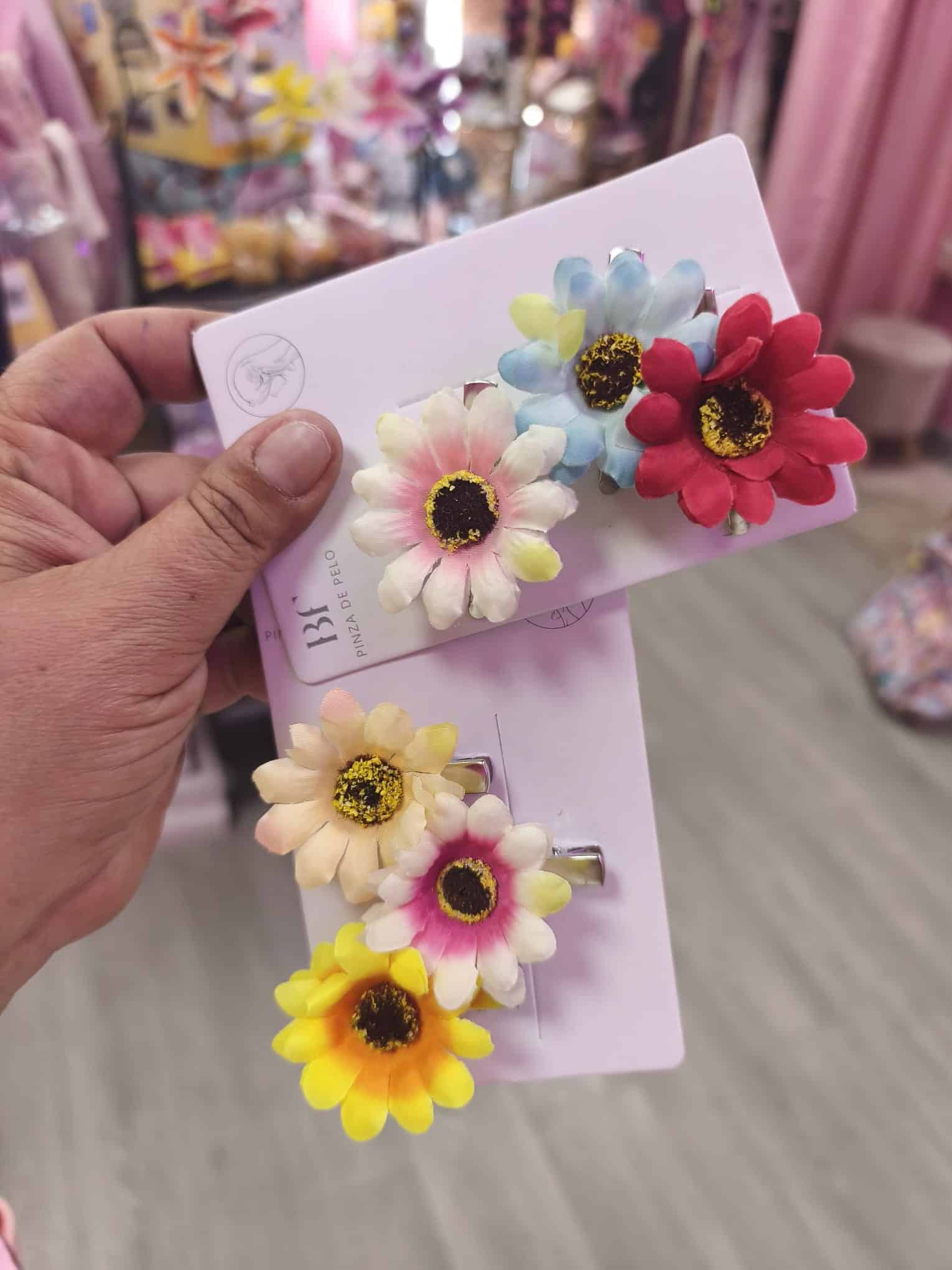 Pack 3 pinzas pelo flores - Imagen 2