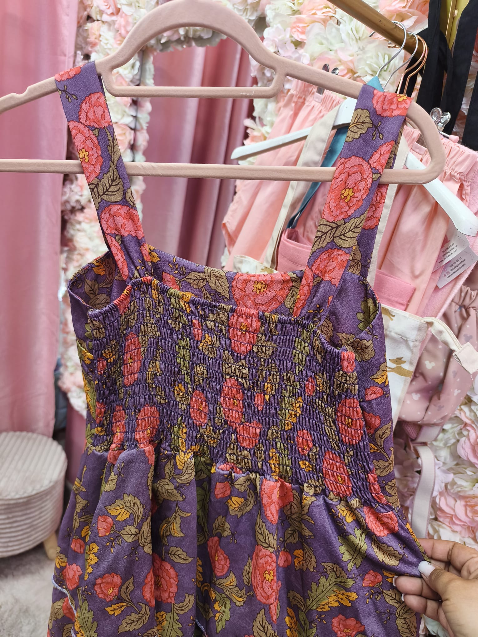 Vestido largo flores capas - Imagen 3