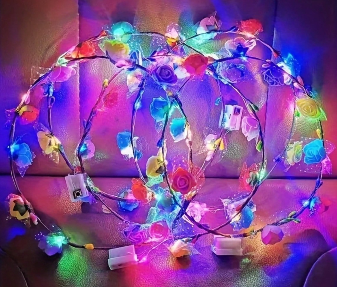 Corona de flores con luz - Imagen 2