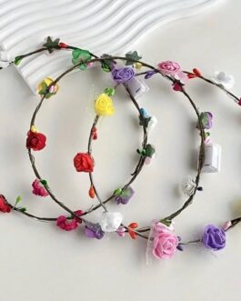 Corona de flores con luz