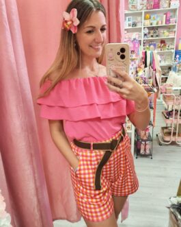 Short cuadros con cinturón