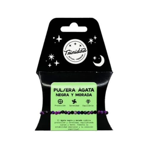 Pulsera Ágata negra y morada