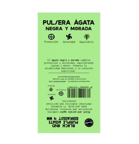 Pulsera Ágata negra y morada - Imagen 2
