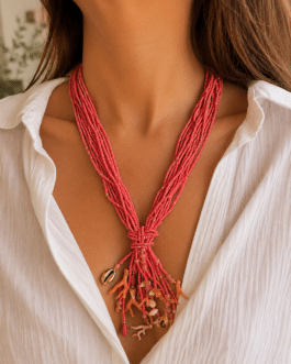 Collar largo corales