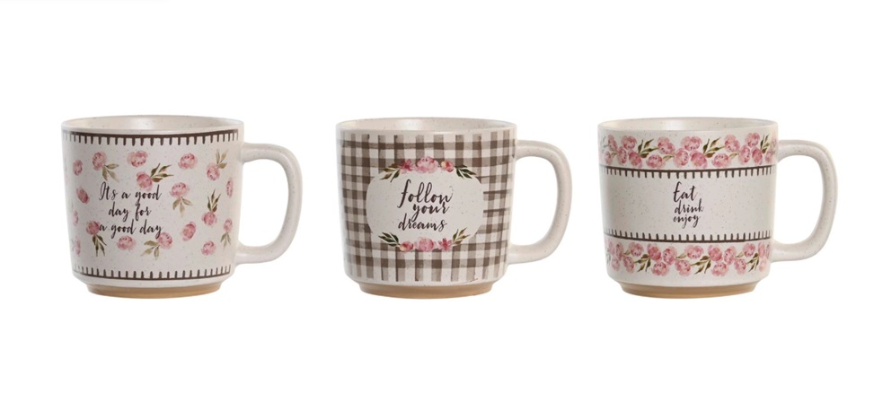 Tazas motivos florales con mensaje - Imagen 2