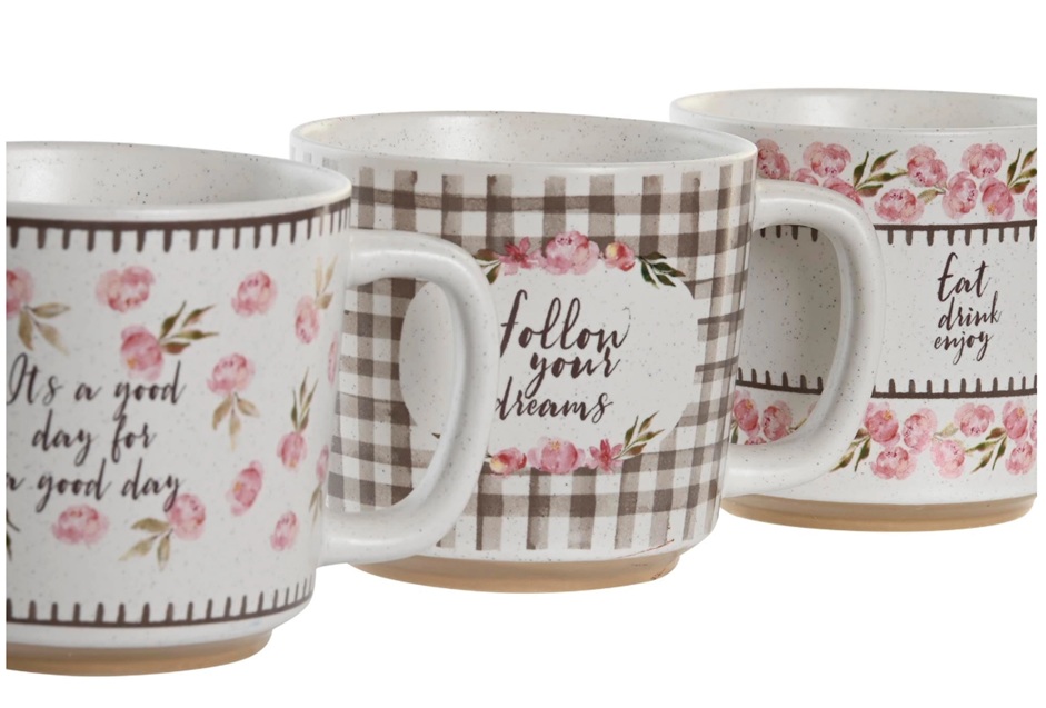 Tazas motivos florales con mensaje
