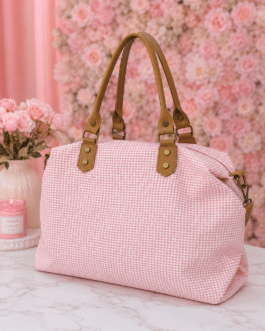 Bolso cuadros rosa vichy