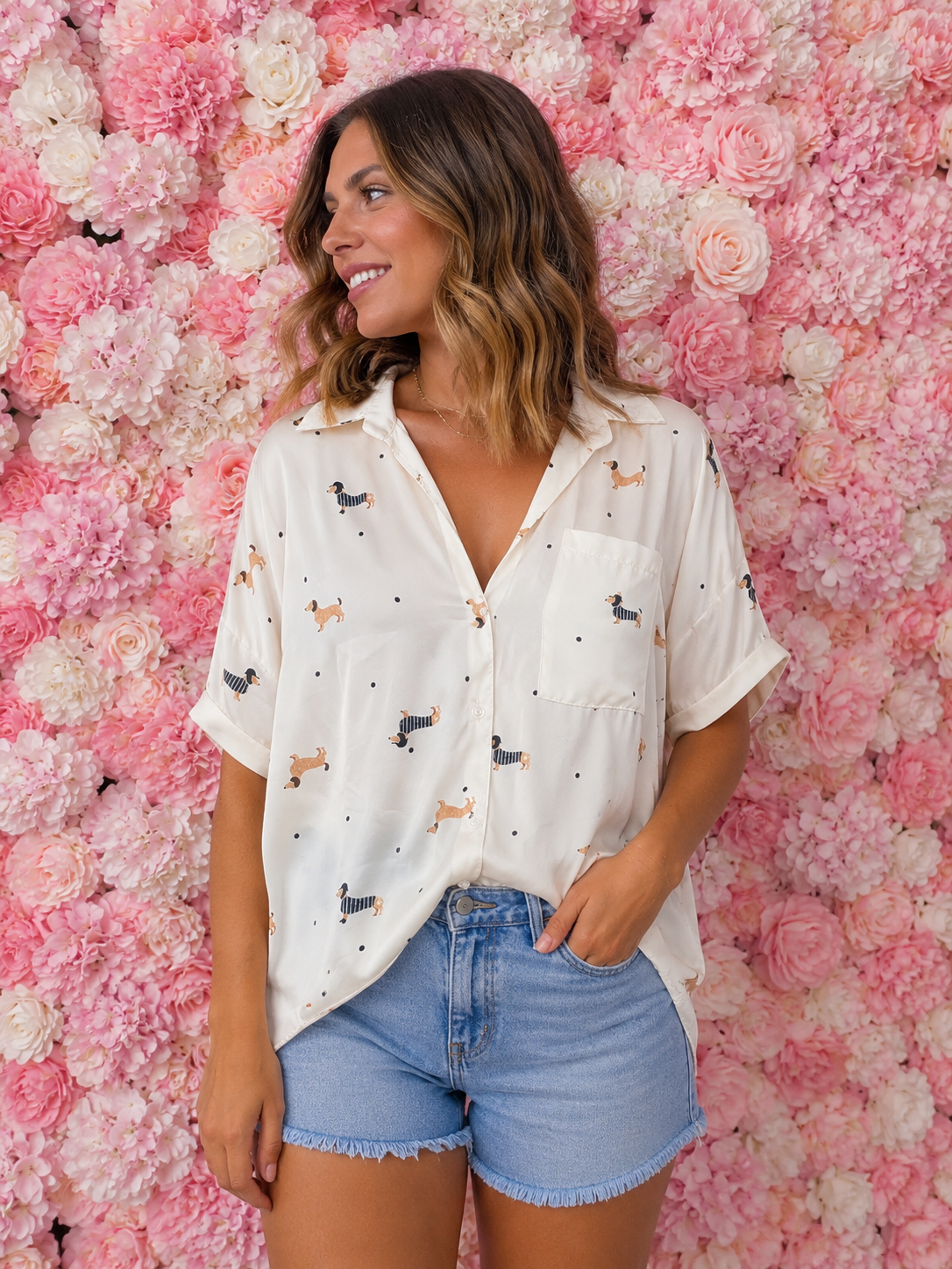 Camisa seda perritos - Imagen 2