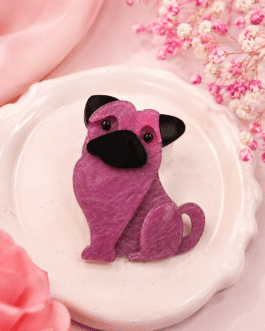 Broche perrito rosa