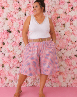Bermudas cuadros con cinturón