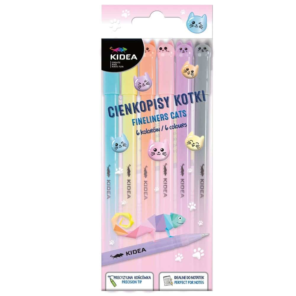 Set bolígrafos pastel gatos