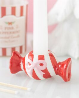 Portavela caramelo rojo