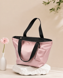 Bolso de hombro shopper en nylon con monedero extra