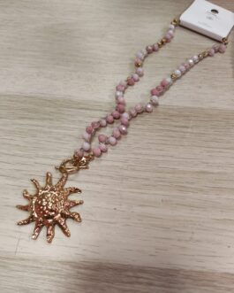 Collar sol perlas rosadas