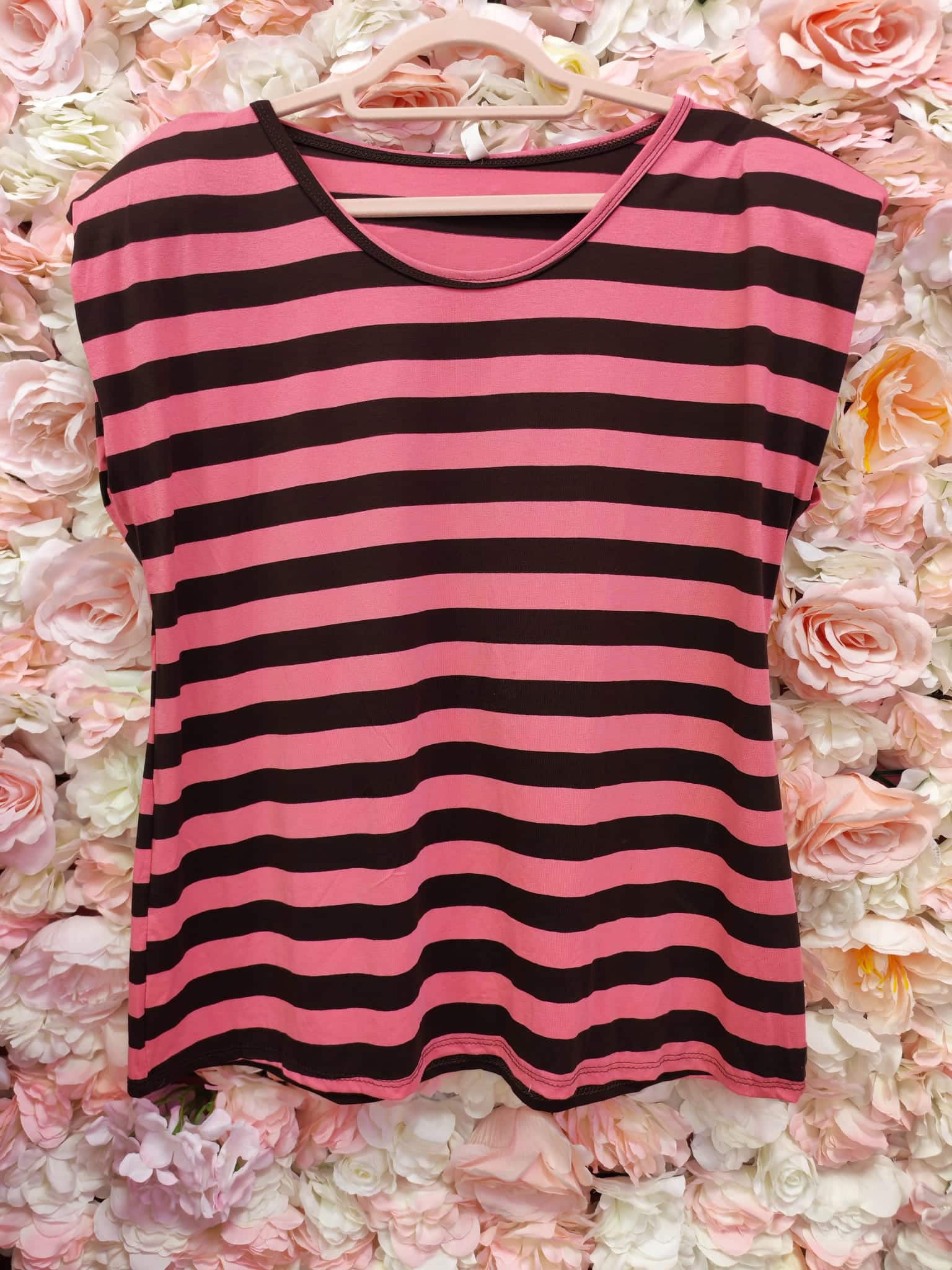Camiseta rayas rosas y marrones - Imagen 3