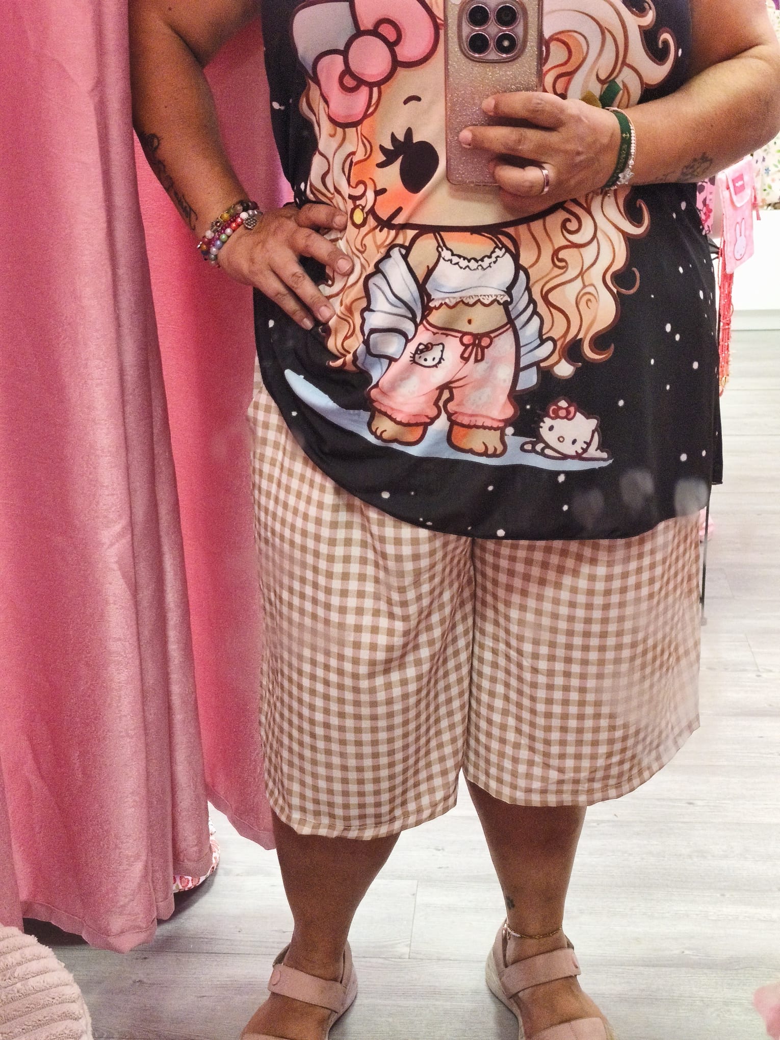 Bermudas cuadros con cinturón - Imagen 3
