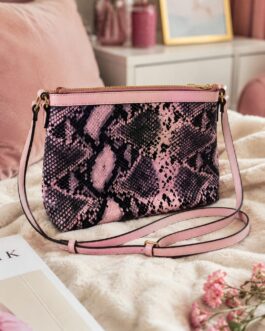 Bolso piel de serpiente rosa
