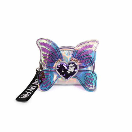 Monedero mariposa plateada