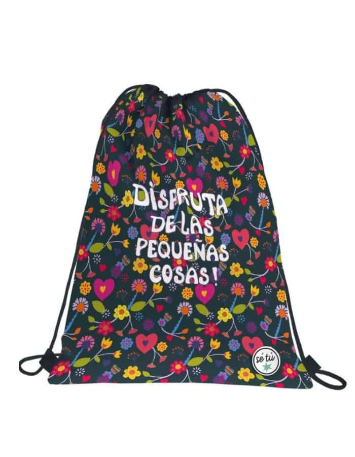 Mochila saco flores disfrutar