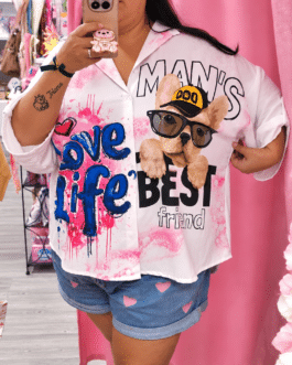 Camisa curvy love life perro