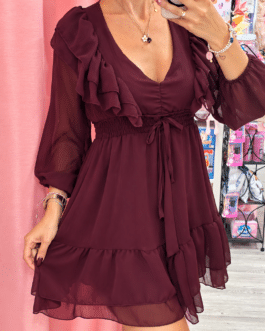 Vestido burdeos amore