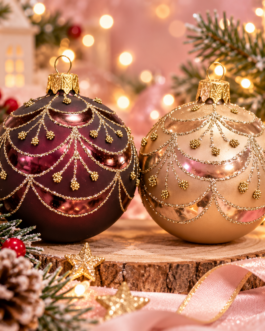 Bola de navidad cristal purpurina
