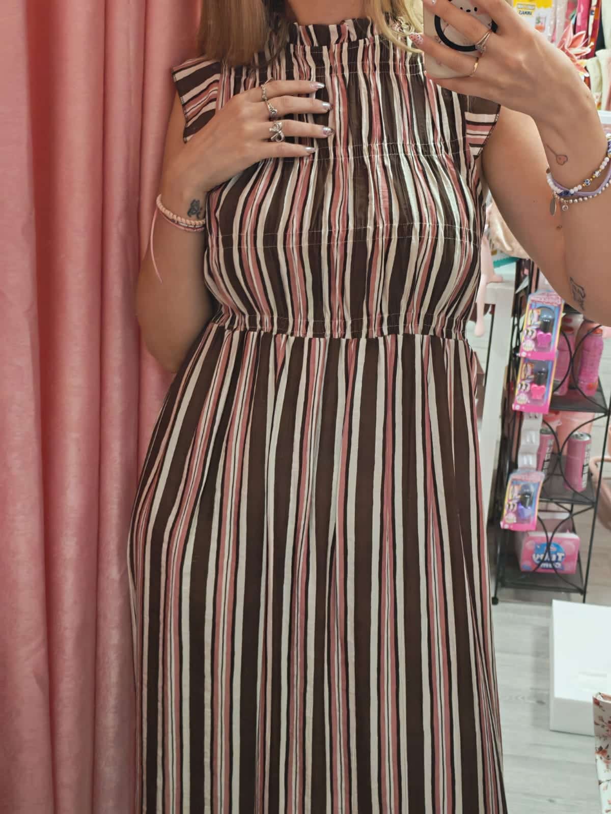 Vestido midi de rayas - Imagen 2
