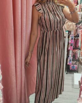 Vestido midi de rayas