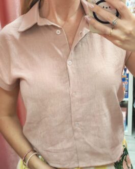 Camisa lino manga corta