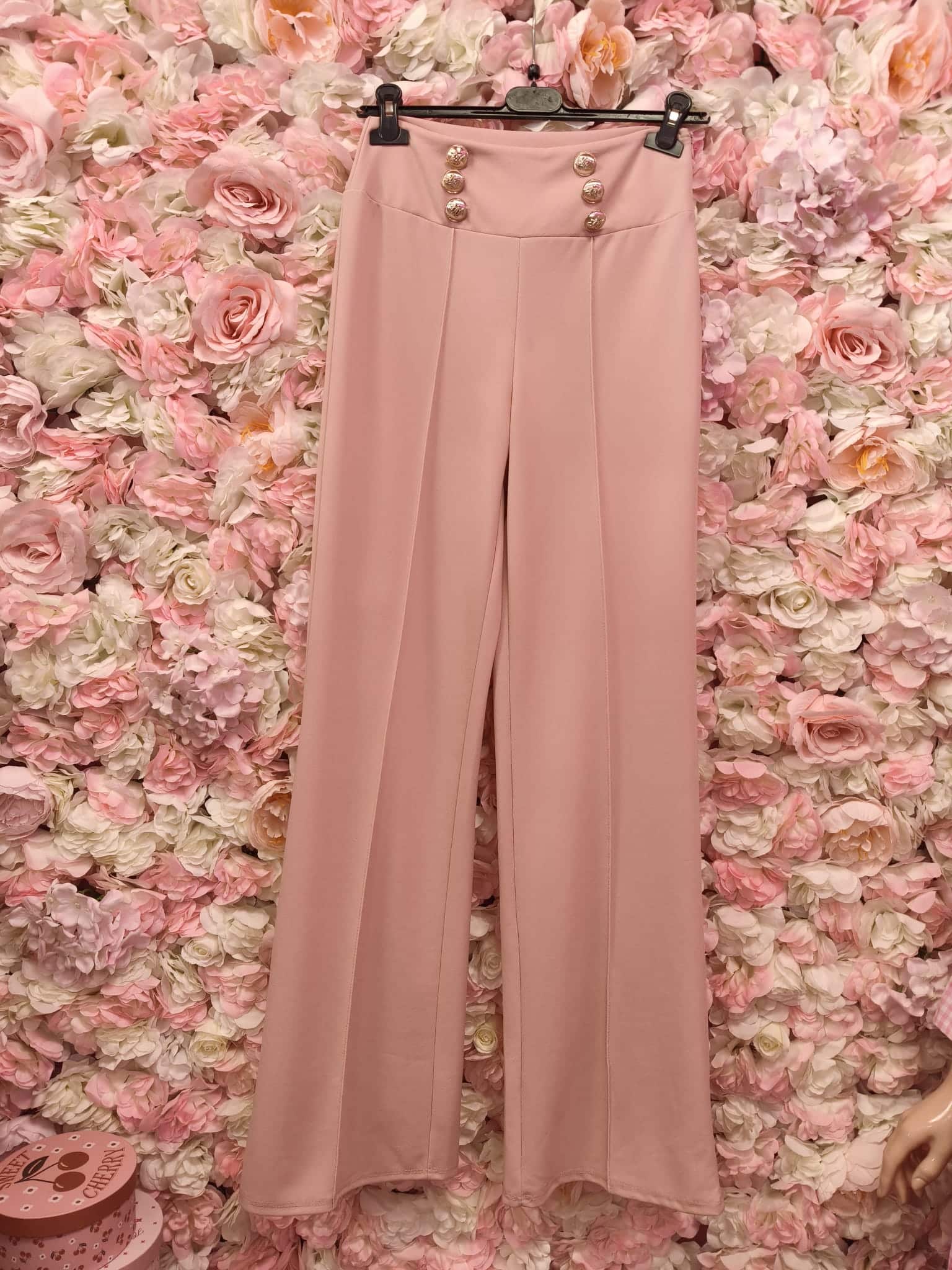 Pantalón palazzo botones dorados - Imagen 3