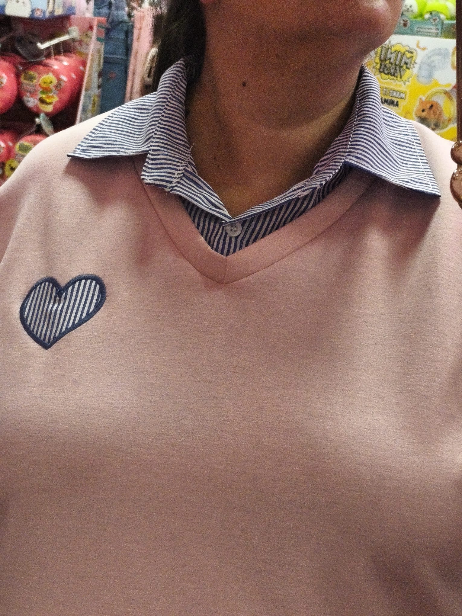 Sudadera efecto camisa corazón curvy - Imagen 2