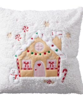 Cojín navideño casa jengibre