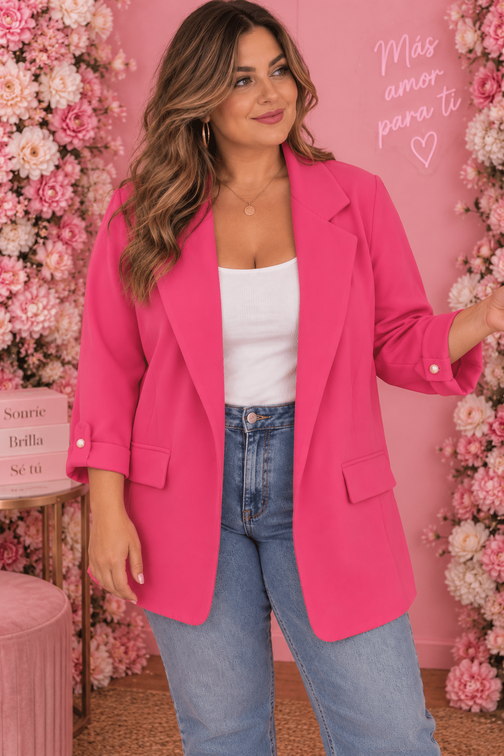 Blazer fucsia curvy