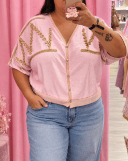 Chaquetilla camisa detalles dorados