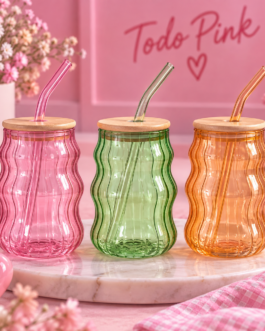 Vasos cristal con pajita