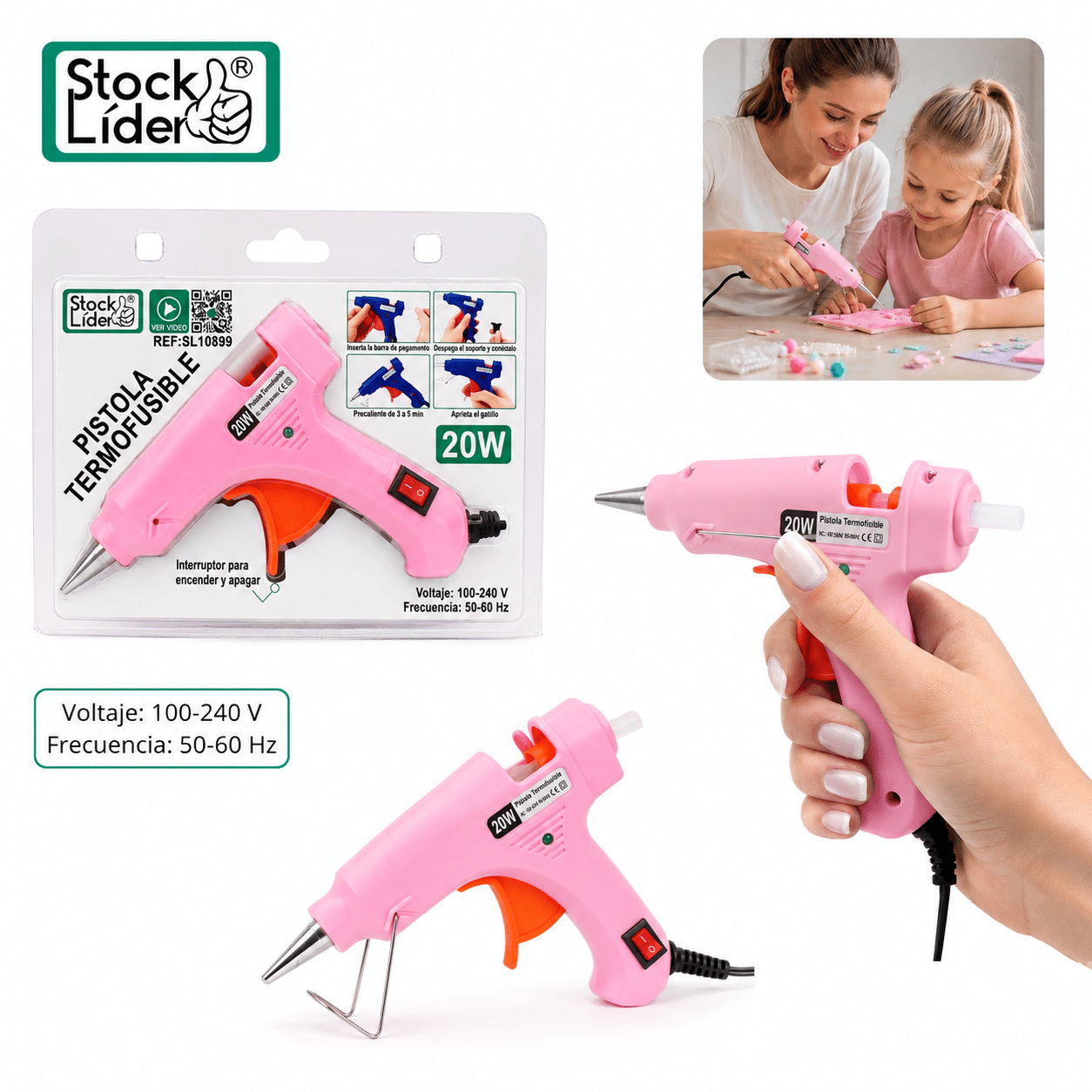 Pistola silicona rosa