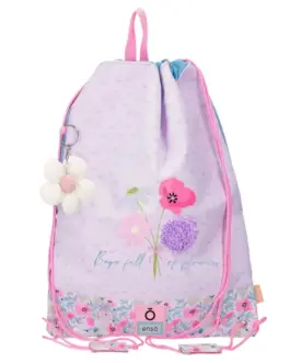 Mochila saco flores en relieve